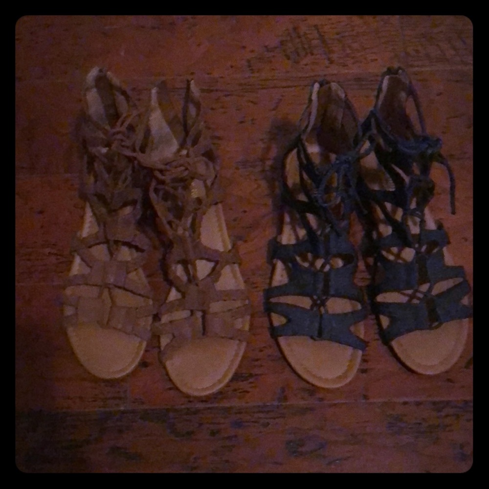 Two pairs of sandals, size 8.